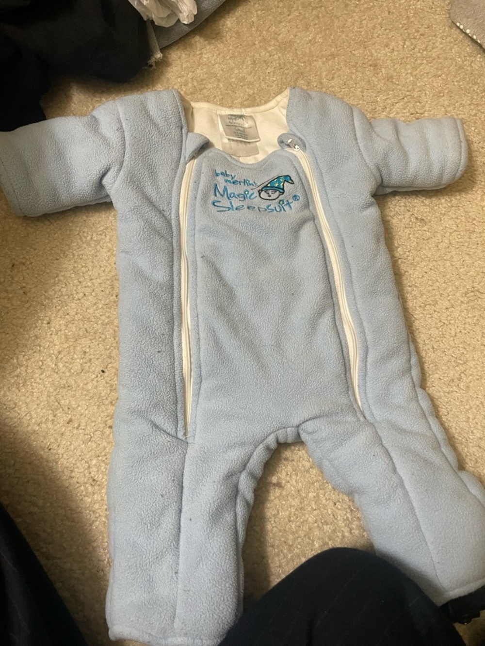 Merlin’s Magic Sleepsuit Light Blue Fleece One-Piece